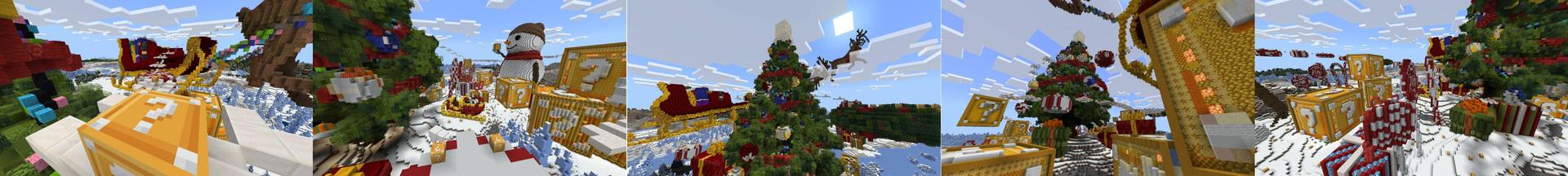 Panorama of the Minecraft Bedrock Marketplace product Winter Lucky Block created by Razzleberries.
