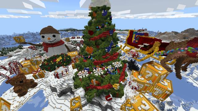 Screenshot of the Minecraft Bedrock Marketplace product Winter Lucky Block created by Razzleberries.