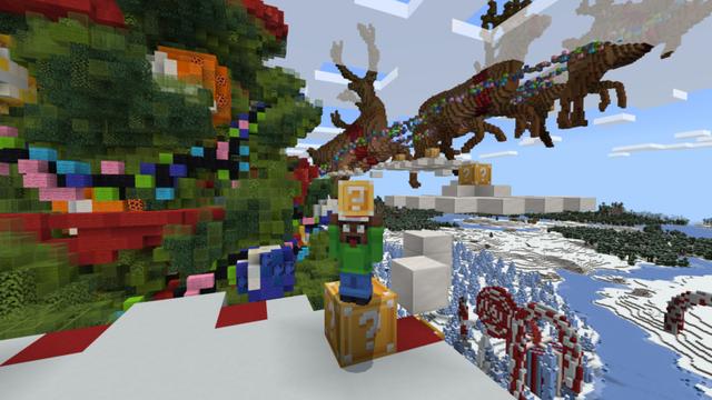 Screenshot of the Minecraft Bedrock Marketplace product Winter Lucky Block created by Razzleberries.
