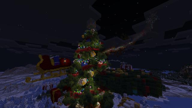 Screenshot of the Minecraft Bedrock Marketplace product Winter Lucky Block created by Razzleberries.