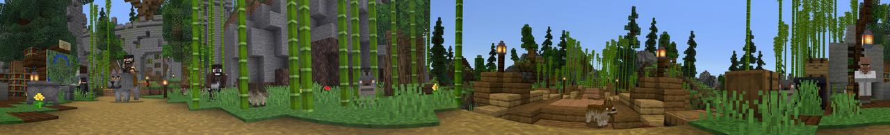 Panorama of the Minecraft Bedrock Marketplace product Wolf Craft created by Razzleberries.