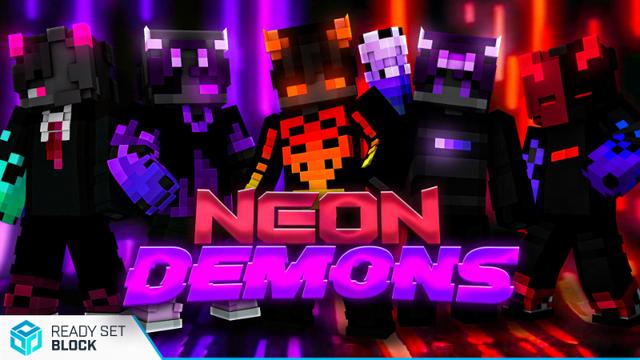 Thumbnail of the Minecraft Bedrock Marketplace product Neon Demons created by Ready, Set, Block!.