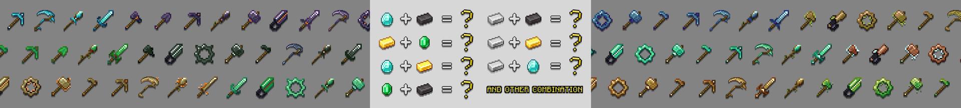 Panorama of the Minecraft Bedrock Marketplace product COMBINE ORES V4.1 Add-On created by Red Eagle Studios.