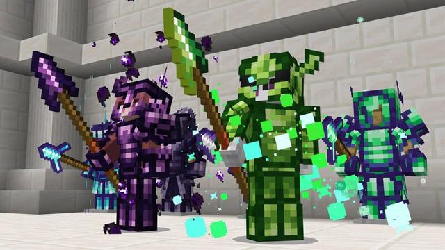 Screenshot of the Minecraft Bedrock Marketplace product COMBINE ORES: Weapons + Tools Add-On created by Red Eagle Studios.