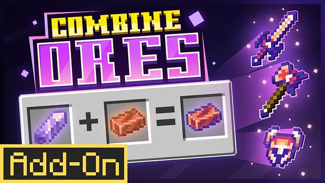 Thumbnail of the Minecraft Bedrock Marketplace product COMBINE ORES: Weapons + Tools Add-On created by Red Eagle Studios.