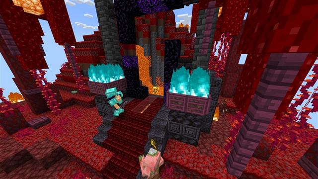 Screenshot of the Minecraft Bedrock Marketplace product Hacker One Block created by Red Eagle Studios.