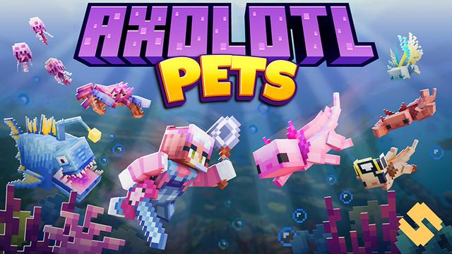 Thumbnail of the Minecraft Bedrock Marketplace product Animais de estimação Axolotl created by SandBlock Studios.