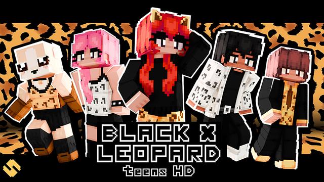 Thumbnail of the Minecraft Bedrock Marketplace product Black X Leopard Teens HD created by SandBlock Studios.