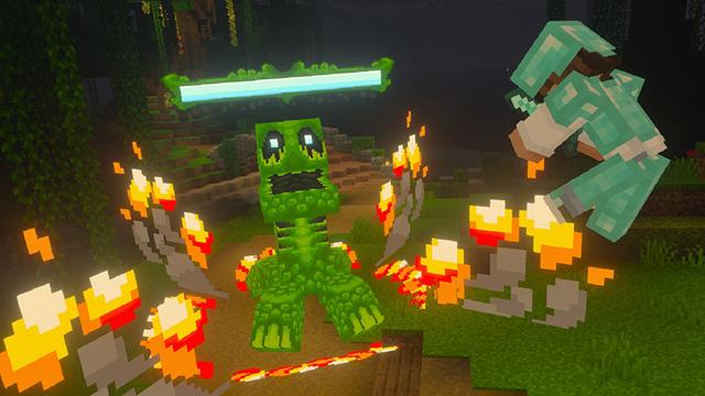 Screenshot of the Minecraft Bedrock Marketplace product Bosses Evolve++ Add-On created by SandBlock Studios.