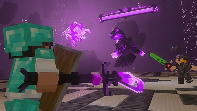 Screenshot of the Minecraft Bedrock Marketplace product Bosses Evolve++ Add-On created by SandBlock Studios.