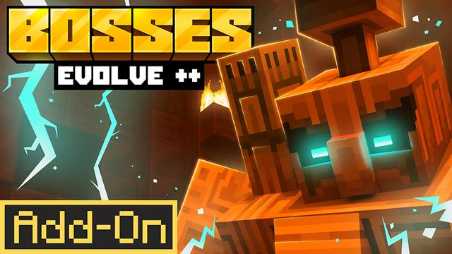 Thumbnail of the Minecraft Bedrock Marketplace product Bosses Evolve++ Add-On created by SandBlock Studios.