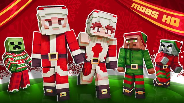 Thumbnail of the Minecraft Bedrock Marketplace product Christmas Mobs HD created by SandBlock Studios.