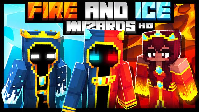 Thumbnail of the Minecraft Bedrock Marketplace product Fire and Ice Wizards HD created by SandBlock Studios.