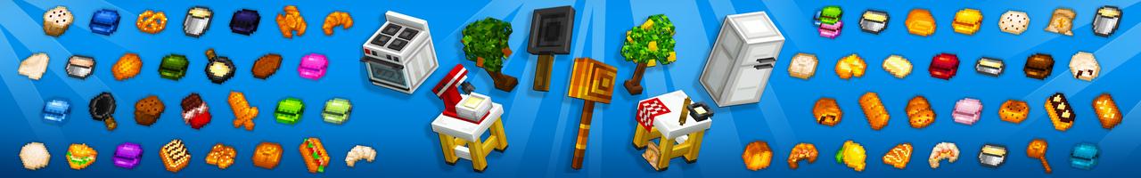 Panorama of the Minecraft Bedrock Marketplace product French Pastries created by SandBlock Studios.