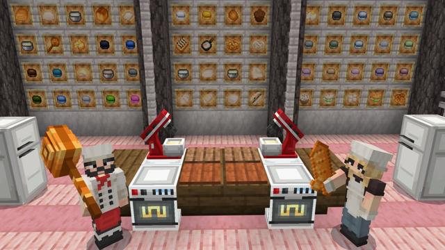 Screenshot of the Minecraft Bedrock Marketplace product French Pastries created by SandBlock Studios.