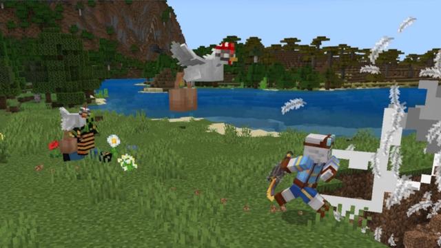 Screenshot of the Minecraft Bedrock Marketplace product Mob Weapons created by SandBlock Studios.