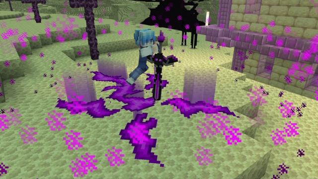 Screenshot of the Minecraft Bedrock Marketplace product Mob Weapons created by SandBlock Studios.