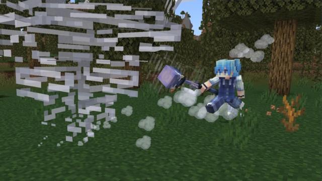 Screenshot of the Minecraft Bedrock Marketplace product Mob Weapons created by SandBlock Studios.