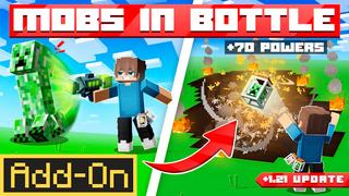 Thumbnail of the Minecraft Bedrock Marketplace product Add-On Mobs en Botella created by SandBlock Studios.