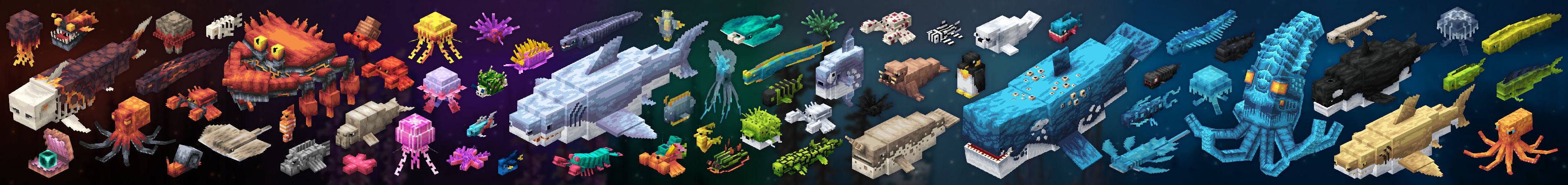 Panorama of the Minecraft Bedrock Marketplace product Ocean Biomes ++ Add-On created by SandBlock Studios.