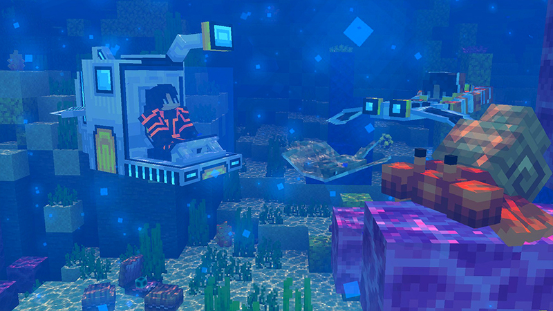 Screenshot of the Minecraft Bedrock Marketplace product Ocean Biomes ++ Add-On created by SandBlock Studios.
