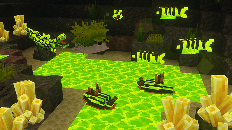 Screenshot of the Minecraft Bedrock Marketplace product Ocean Biomes ++ Add-On created by SandBlock Studios.