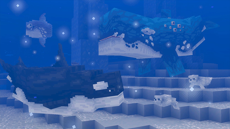 Screenshot of the Minecraft Bedrock Marketplace product Ocean Biomes ++ Add-On created by SandBlock Studios.