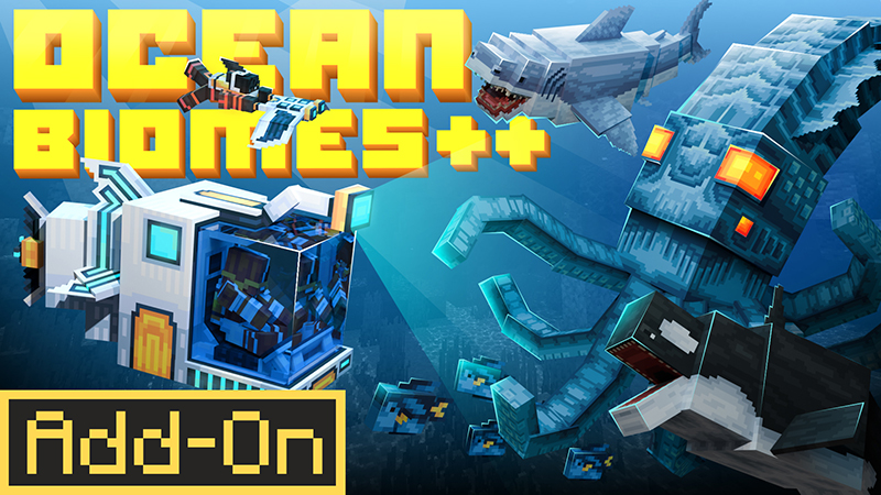 Thumbnail of the Minecraft Bedrock Marketplace product Ocean Biomes ++ Add-On created by SandBlock Studios.
