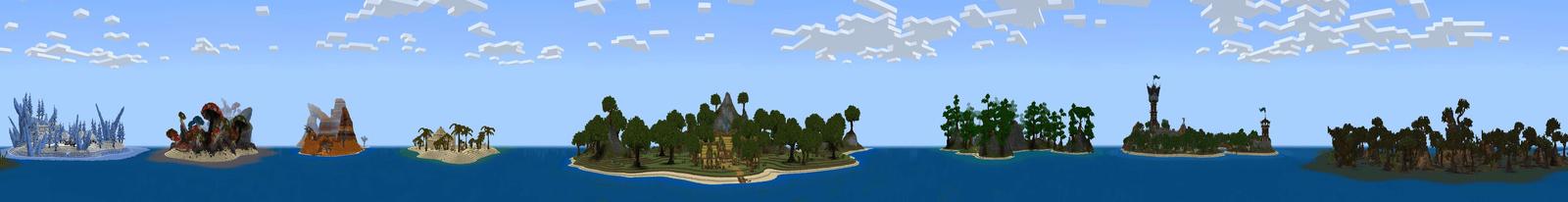 Panorama of the Minecraft Bedrock Marketplace product Raft Survival created by SandBlock Studios.