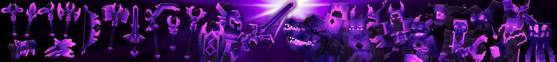 Panorama of the Minecraft Bedrock Marketplace product Void Weapons created by SandBlock Studios.