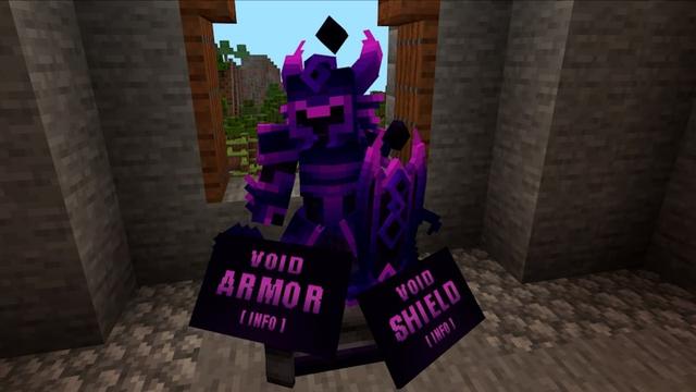 Screenshot of the Minecraft Bedrock Marketplace product Void Weapons created by SandBlock Studios.