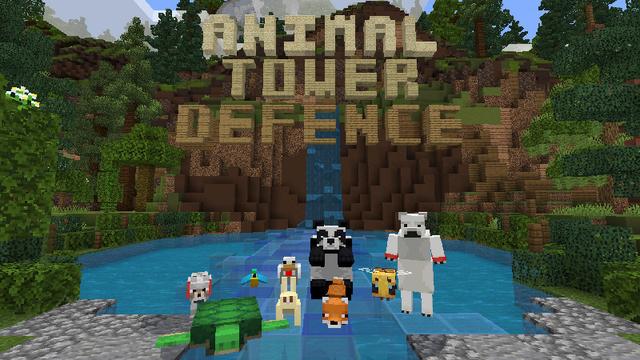 Screenshot of the Minecraft Bedrock Marketplace product Animal Tower Defense created by Sandbox Network.