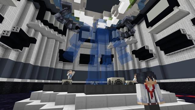 Screenshot of the Minecraft Bedrock Marketplace product Escape the Robot Parkour created by Sandbox Network.
