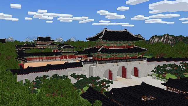 Screenshot of the Minecraft Bedrock Marketplace product GYEONGBOKGUNG PALACE created by Sandbox Network.