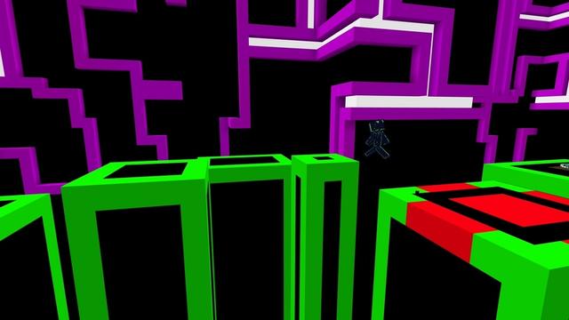 Screenshot of the Minecraft Bedrock Marketplace product Neon City Parkour created by Sandbox Network.