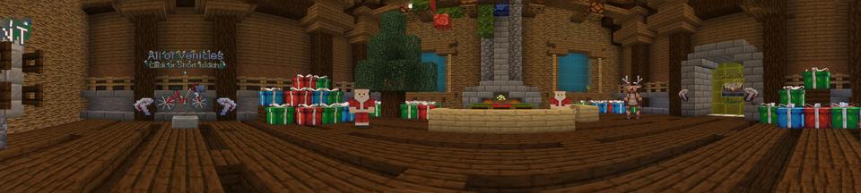 Panorama of the Minecraft Bedrock Marketplace product Santa Parkour created by Sandbox Network.