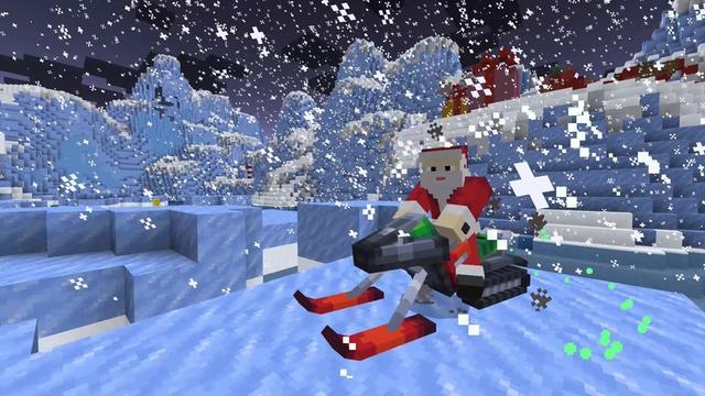 Screenshot of the Minecraft Bedrock Marketplace product Santa Parkour created by Sandbox Network.