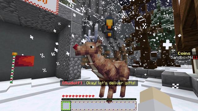 Screenshot of the Minecraft Bedrock Marketplace product Santa Parkour created by Sandbox Network.