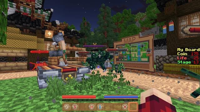Screenshot of the Minecraft Bedrock Marketplace product Zombie Tower Defense created by Sandbox Network.