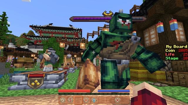 Screenshot of the Minecraft Bedrock Marketplace product Zombie Tower Defense created by Sandbox Network.