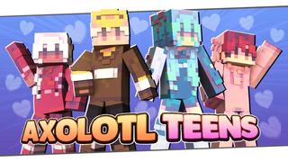 Thumbnail of the Minecraft Bedrock Marketplace product Axolotl Teens created by Sapix.