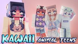 Thumbnail of the Minecraft Bedrock Marketplace product Kawaii Animal Teens created by Sapix.