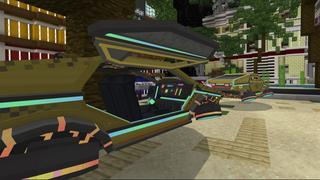 Screenshot of the Minecraft Bedrock Marketplace product Cyberpunk created by Sapphire Studios.