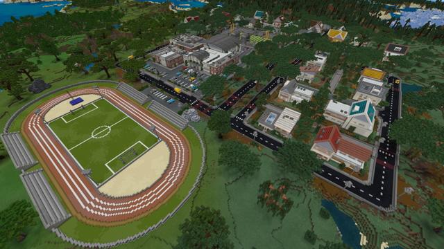 Screenshot of the Minecraft Bedrock Marketplace product Haunted High School created by Sapphire Studios.