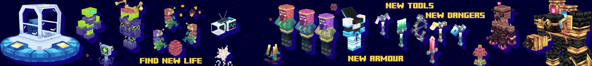 Panorama of the Minecraft Bedrock Marketplace product Meteors Add-On created by Sapphire Studios.