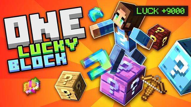 Thumbnail of the Minecraft Bedrock Marketplace product One Lucky Block created by Sapphire Studios.