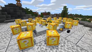 Screenshot of the Minecraft Bedrock Marketplace product Original Lucky Blocks created by Sapphire Studios.