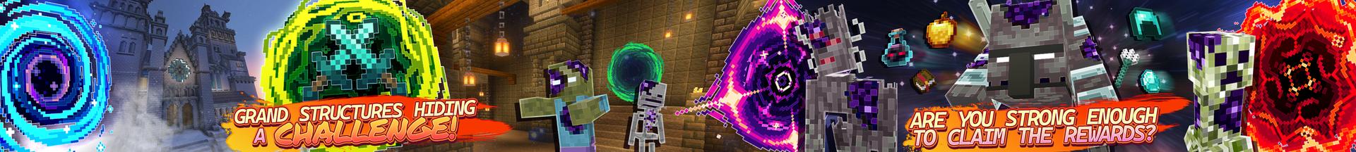Panorama of the Minecraft Bedrock Marketplace product RIFTS Add-On created by Sapphire Studios.