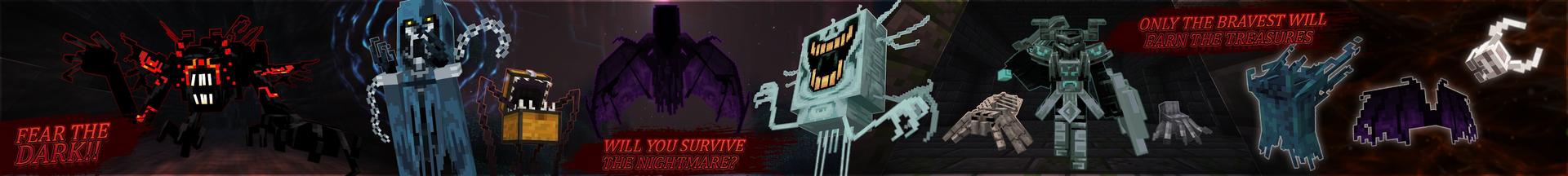 Panorama of the Minecraft Bedrock Marketplace product Scary Add-On created by Sapphire Studios.