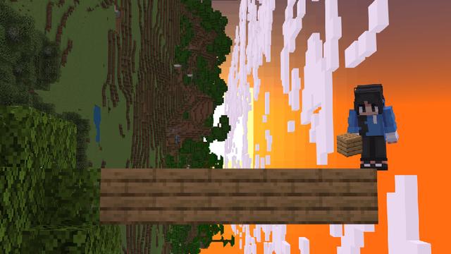 Screenshot of the Minecraft Bedrock Marketplace product Sideways Survival created by Sapphire Studios.